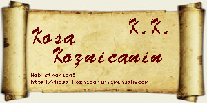 Kosa Kozničanin vizit kartica